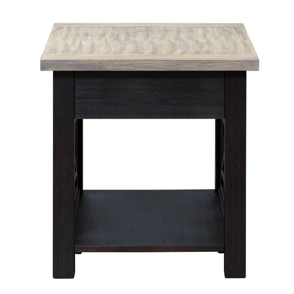 Heatherbrook Charcoal and Ash Drawer End Table