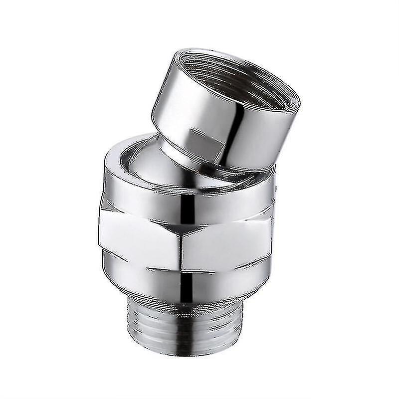 Connect To Shower Arm Universal Adjustable Brass Swivel Ball Head Shower Connector G1/2 Chrome，silve