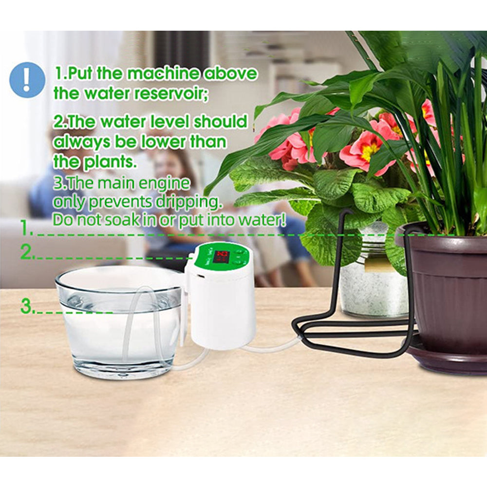 Automatic Watering System DIY Drip Irrigation Kit Holiday Timed Water Device for 8 Potted Plants