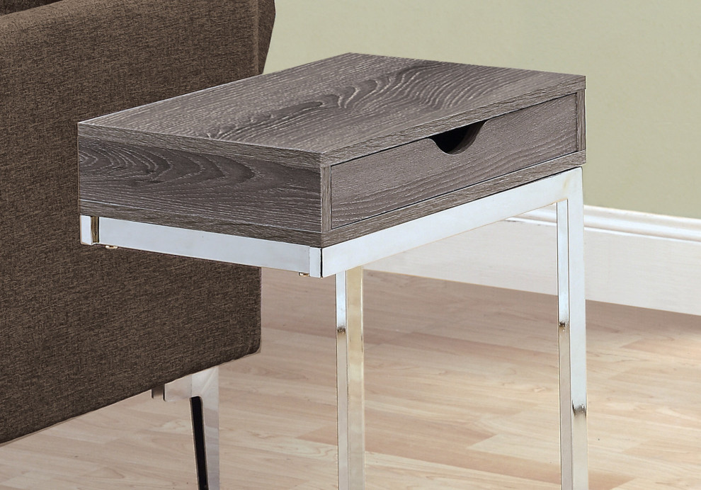 HomeRoots 10.25 quotx 15.75 quotx 24.5 quotDark Taupe Finish Metal Accent Table   Contemporary   Side Tables And End Tables   by Global Discount Store LLC  Houzz