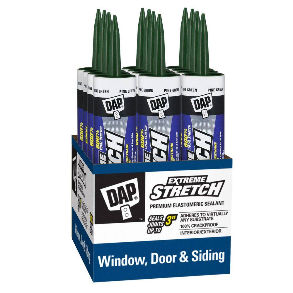 DAP Extreme Stretch 10.1 oz. Pine Green Premium Crackproof Elastomeric Sealant (12-Pack) 7079818709