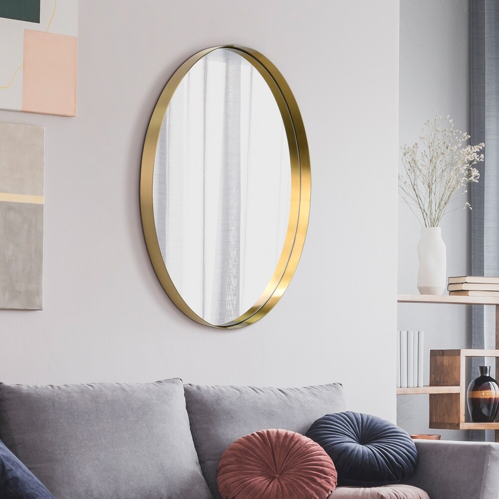 Ultra Stainless Steel Oval Wall Mirror  24\