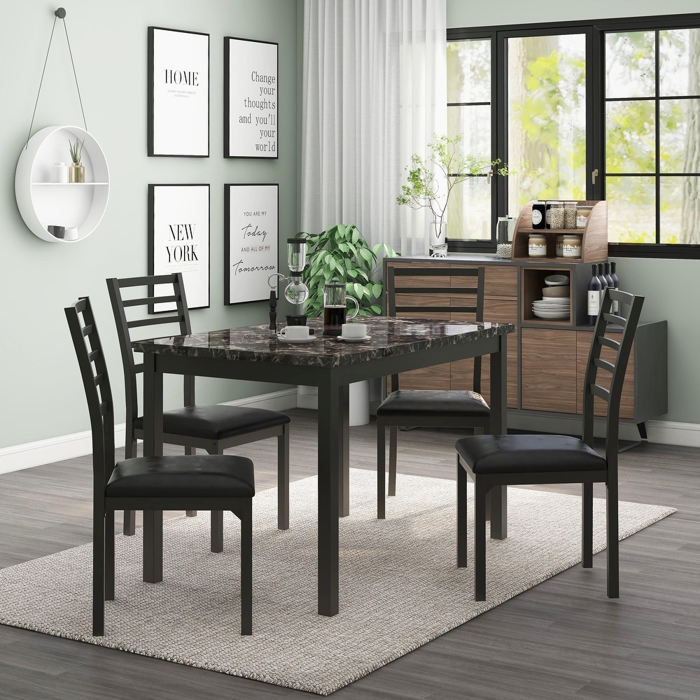 Rath Contemporary Black Wood 5 Piece Dining Set by Furniture of America