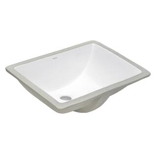 Ruvati 17 in. Rectangular Undermount Vanity Bathroom Porcelain Ceramic with Overflow in White RVB0718