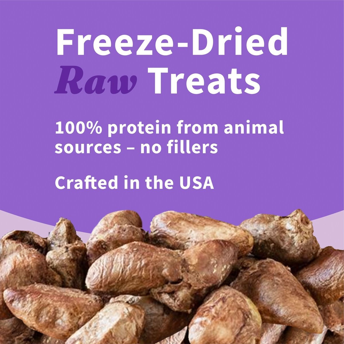 Halo Chicken Hearts Recipe Freeze-Dried Raw Dog Treats， 2-oz bag