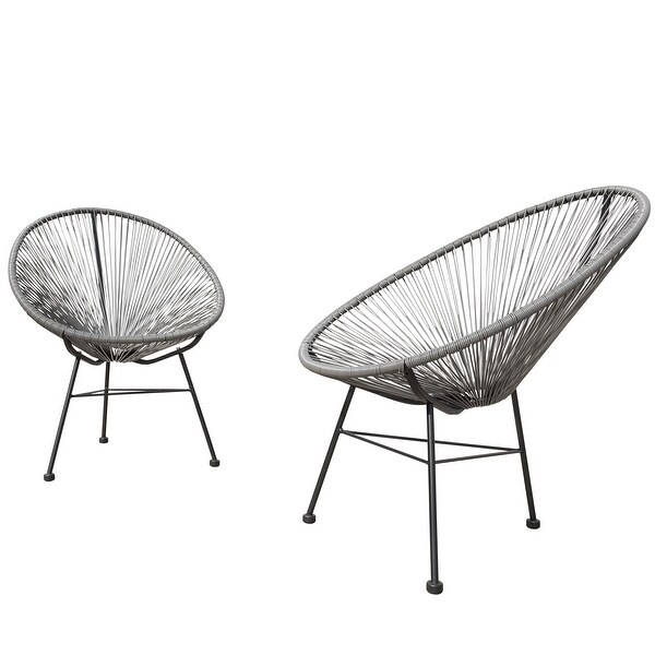 Corvus Sarcelles Acapulco Modern Wicker Bistro Chairs(Set of 2)