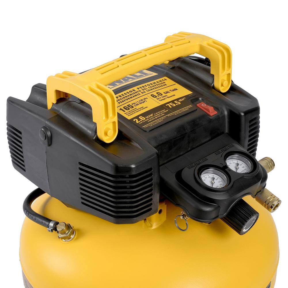 DW 6 Gal. 165 PSI Portable Electric Pancake Air Compressor and Pneumatic 28-Degree Framing Nailer DWFP55126F83WW