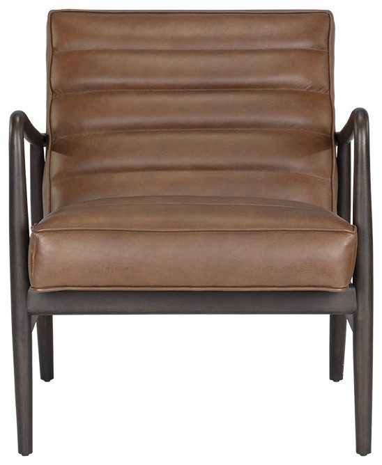 Lyric Lounge Chair  Vintage Caramel Leather   Midcentury   Armchairs And Accent Chairs   by Sunpan Modern Home  Houzz