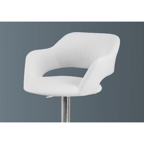 White Chrome Metal Hydraulic Lift Barstool