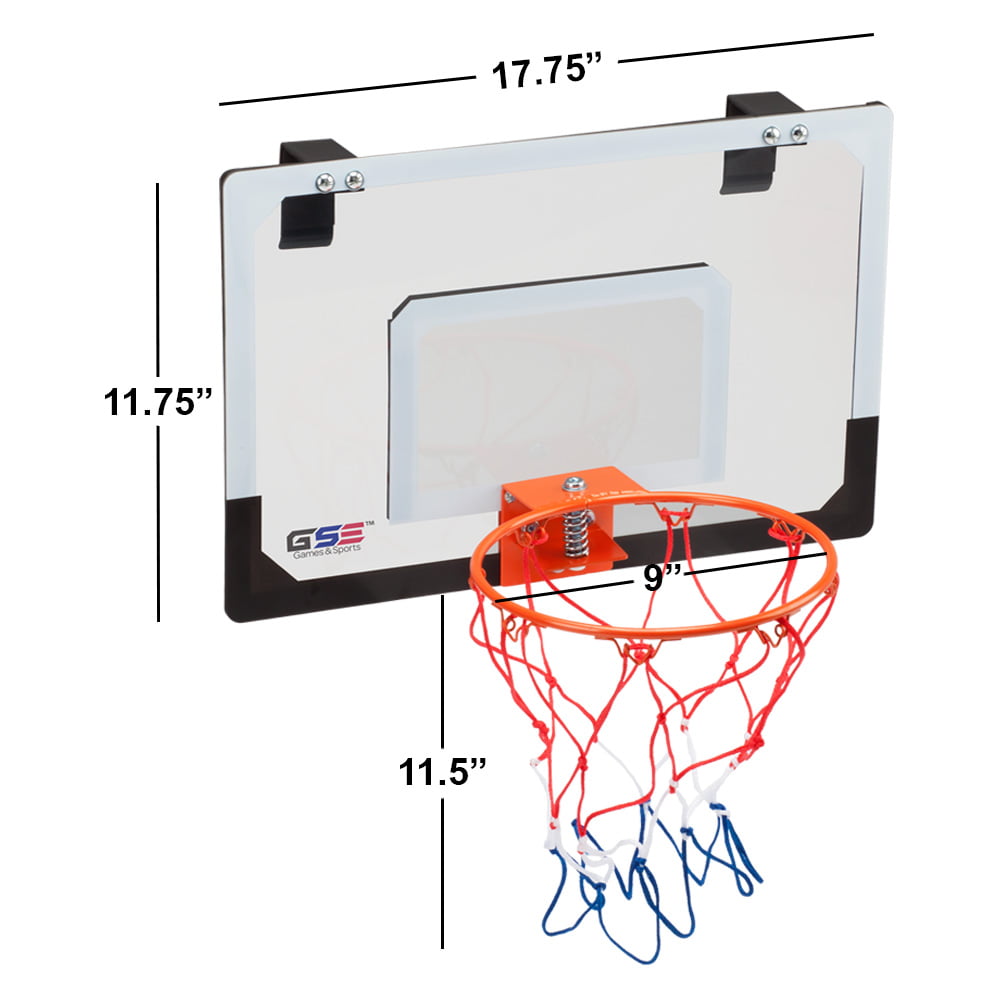 GSE Games and Sports Expert over-the-Door Pro Basketball Hoop Backboard System with Basketball and Pump for Home and Office (Mini)