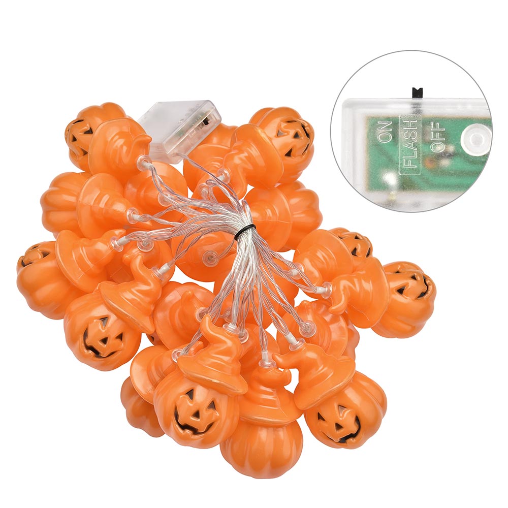 Yescom 10Ft Halloween String Lights Orange Pumpkin 20 LEDs