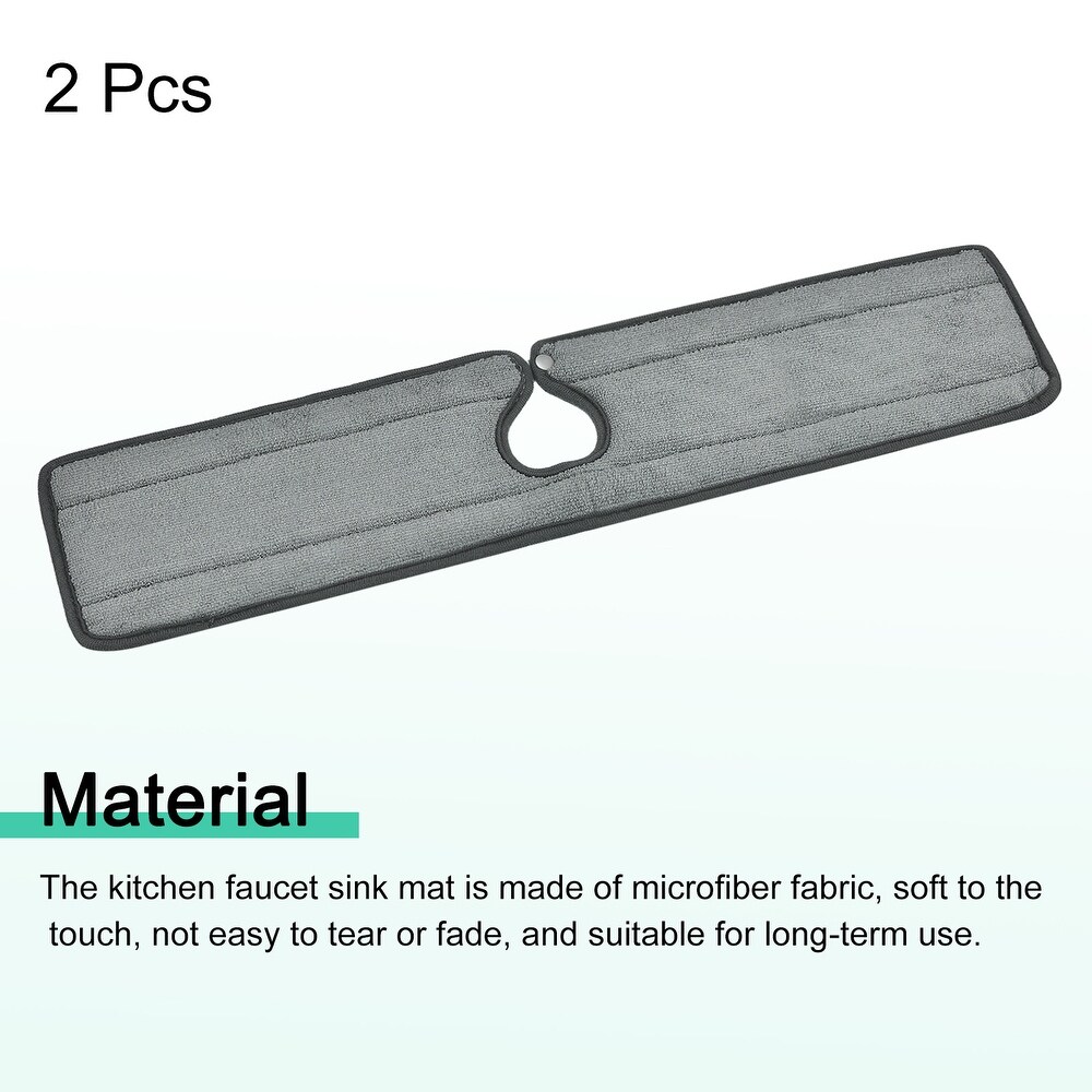 2pcs Kitchen Faucet Sink Splash Guard Drain Pad Faucet Water Catcher Mat Grey