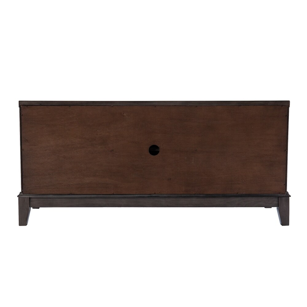 Warbington Glam Brown Wood Media TV Stand