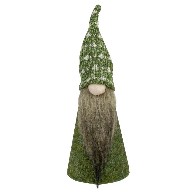 Green And White Cone Gnome Christmas Tabletop Decor