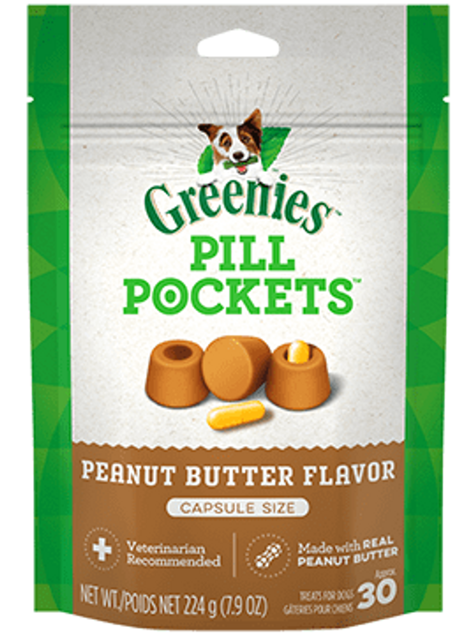 Greenies Pill Pockets Peanut Butter Flavor Capsule Dog Treats