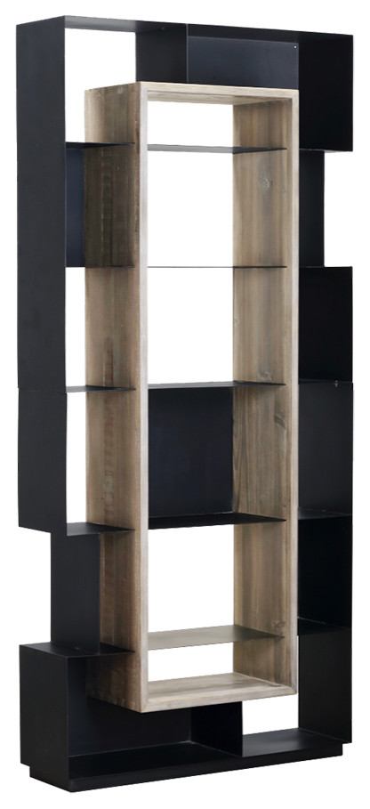 Carina Wood and Metal Bookshelf   Industrial   Bookcases   by Terra Nova Designs  Inc.  Houzz