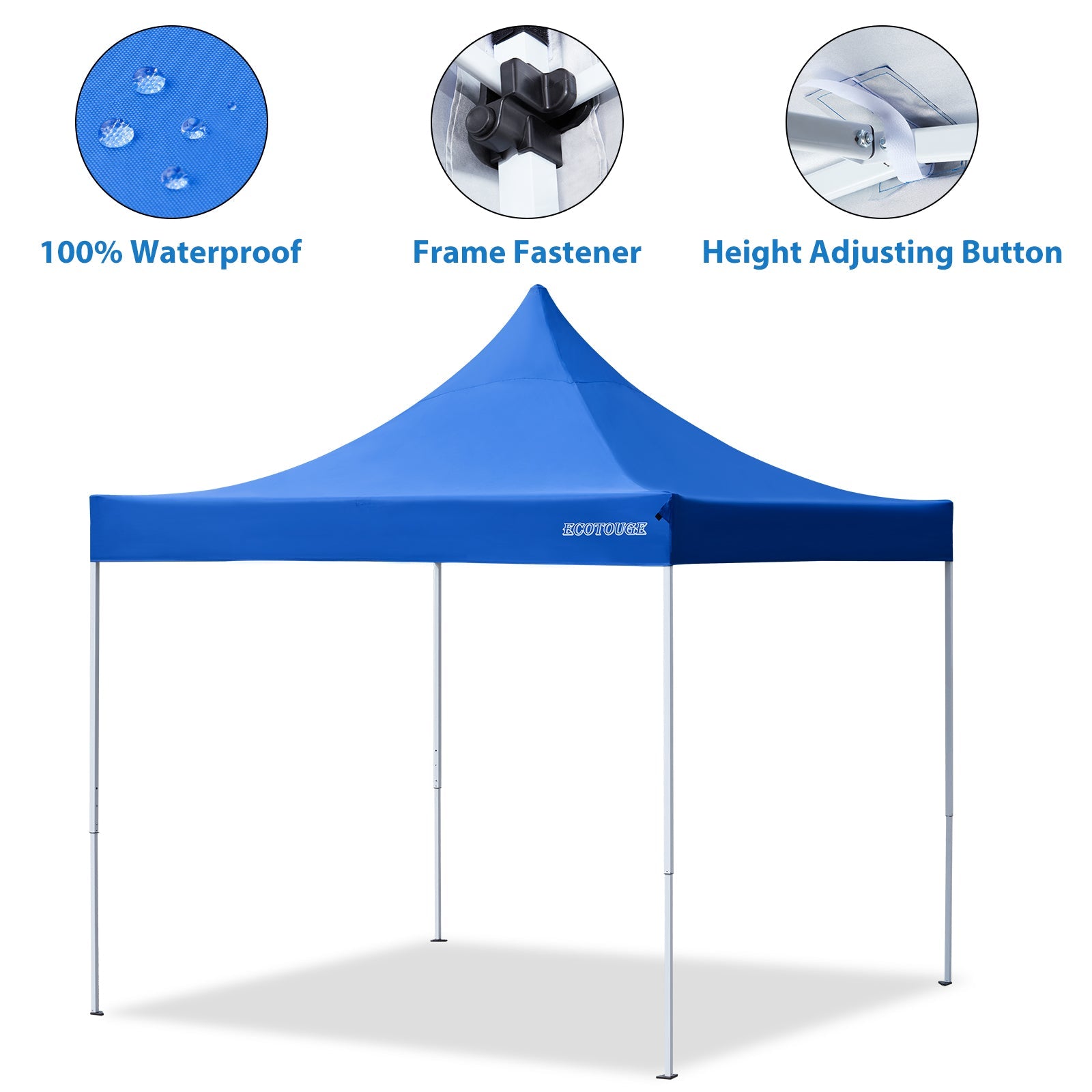 10 x 10 Pop Up Tent Canopy with Wheeled Roller Bag, Fold Instant Patio Canopy, Anti-UV Canopy Tent（Blue)