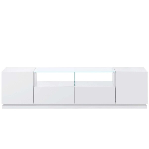 Modern High Gloss TV Stand with Tempered Glass