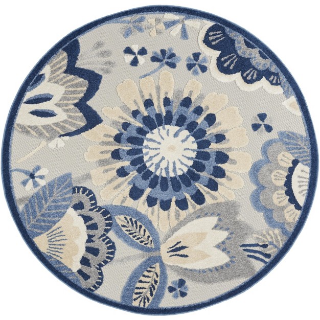 Nourison Aloha Floral Bordered Outdoor Area Rug