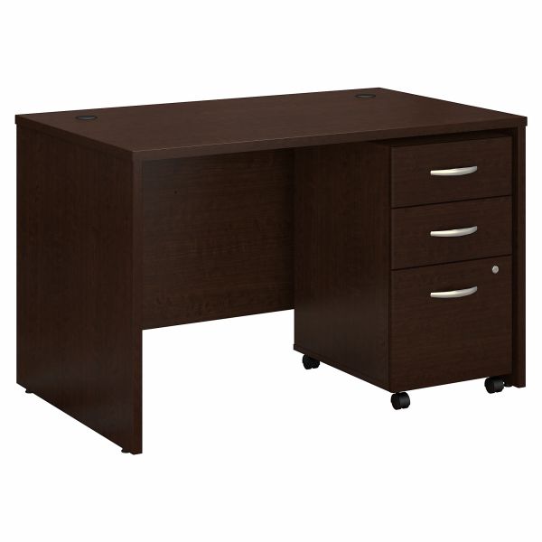 Bush Business Furniture Series C 48W x 30D Office Desk with Mobile File Cabinet in Mocha Cherry