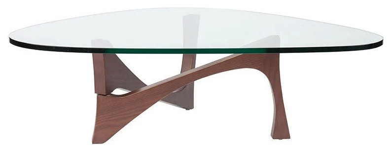 Lyric Walnut Coffee Table   Midcentury   Coffee Tables   by Rustic Home Furniture Deco  Houzz