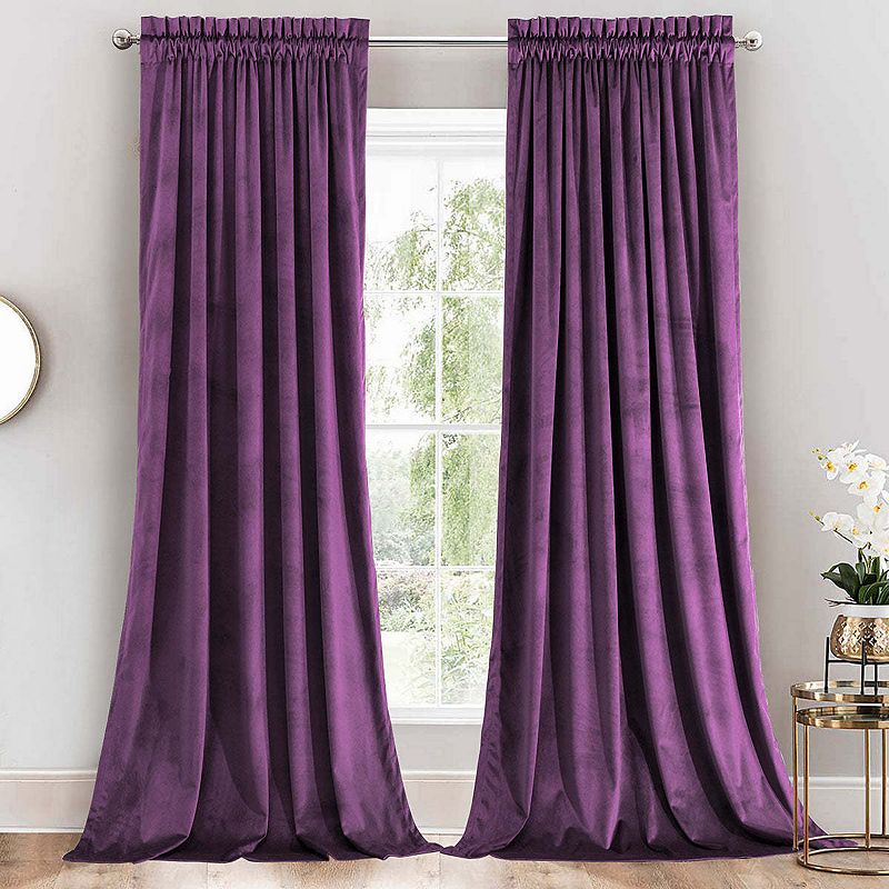 Heavyweight Velvet Curtain Rod Pocket Panels (Set of 2)