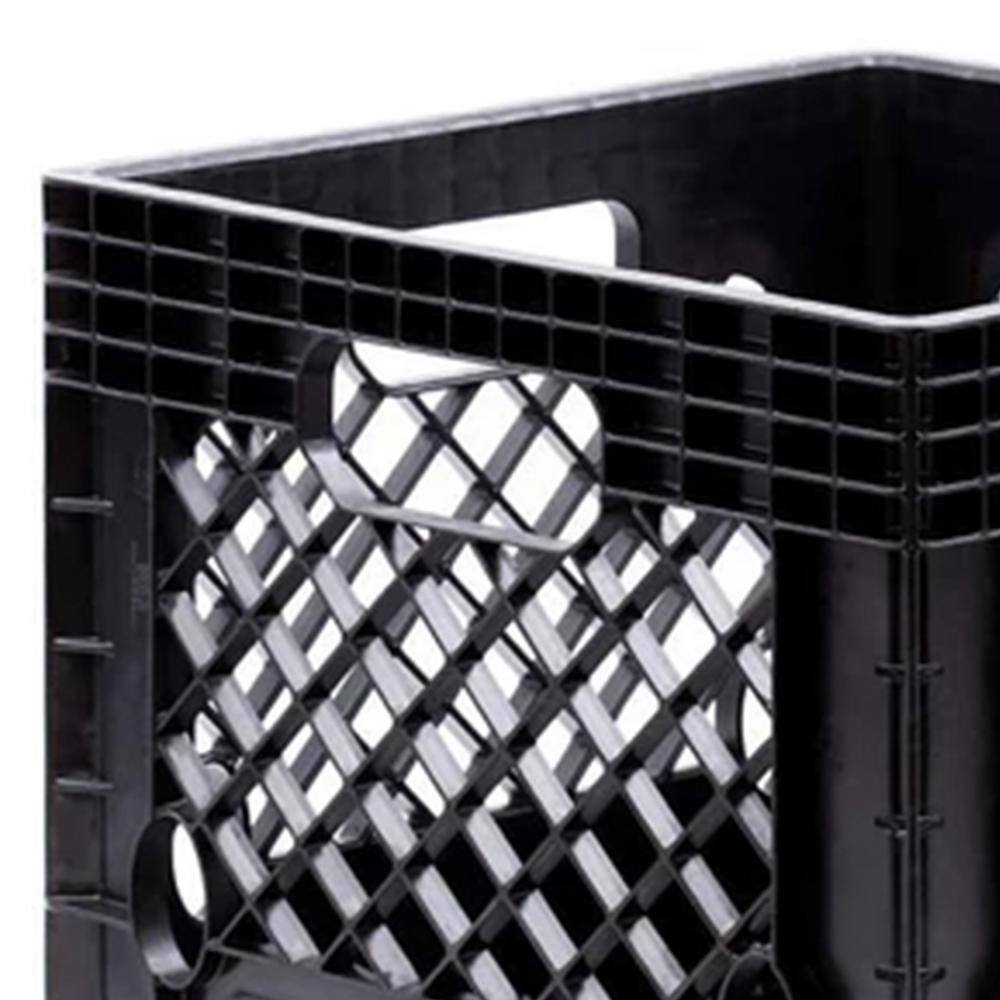 Juggernaut Storage 18 qt. Storage Stackable Storage Crate with Handles in Black (2-Pack) RMK18QT-2PKBLK