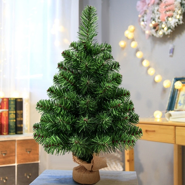 Costway 2Ft Season Decoration PVC Artificial Small Christmas Tree