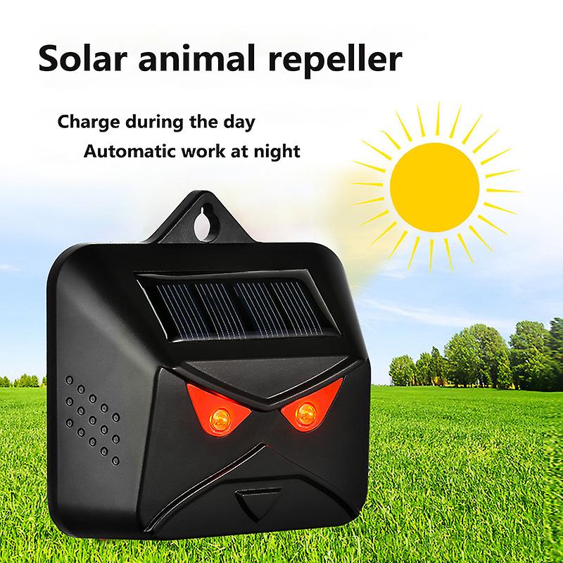 Solar Animal Repellent With Red Led Laser Strobe Light Deer Repellent Outdoor Waterproof Animal Deterrent Machine