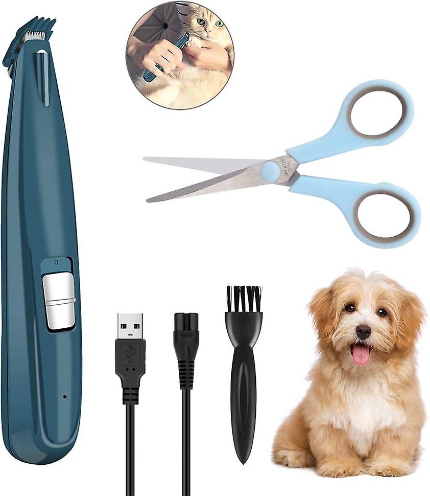 Auniq Pet Foot Hair Clipper With Led Light， Dog Grooming Clippers Cordless Pet Hair Trimmer Quiet Rechargeable Shaving Tool