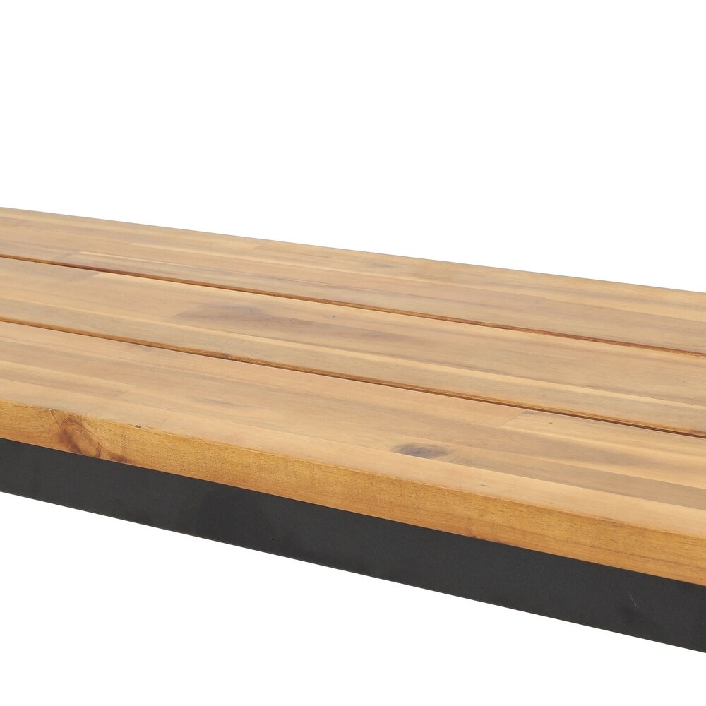 Lindsey Outdoor Outdoor Modern Industrial Acacia Wood Bench by Christopher Knight Home