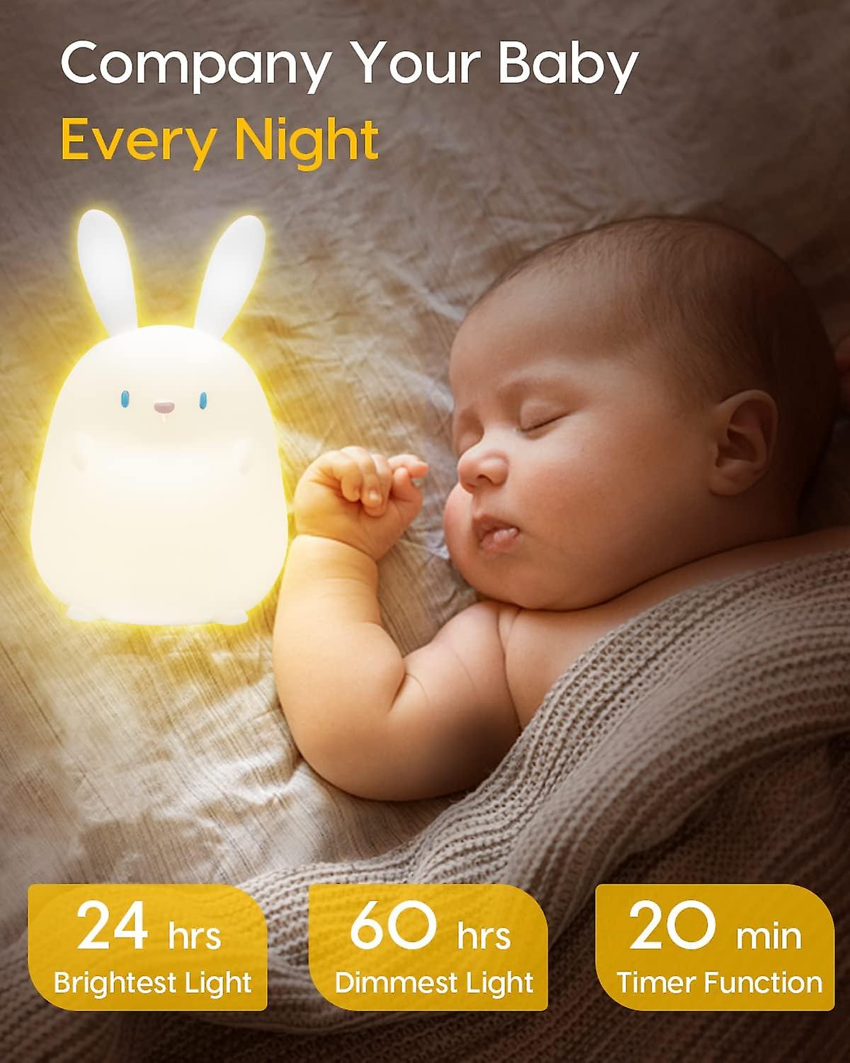 Cute Bunny Night Light， Cute Night Light For Kids， Kawaii Rabbit Night Light， Kids Breastfeeding And Sleep Aid， Soft Eye Caring Night Light， With Touc