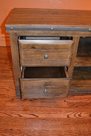 Addison Rustic Distressed Solid Wood Credenza TV Stand   Industrial   Entertainment Centers And Tv Stands   by Crafters and Weavers  Houzz