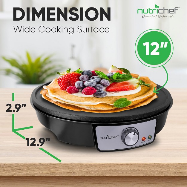 Nutrichef Electric Crepe Maker Griddle