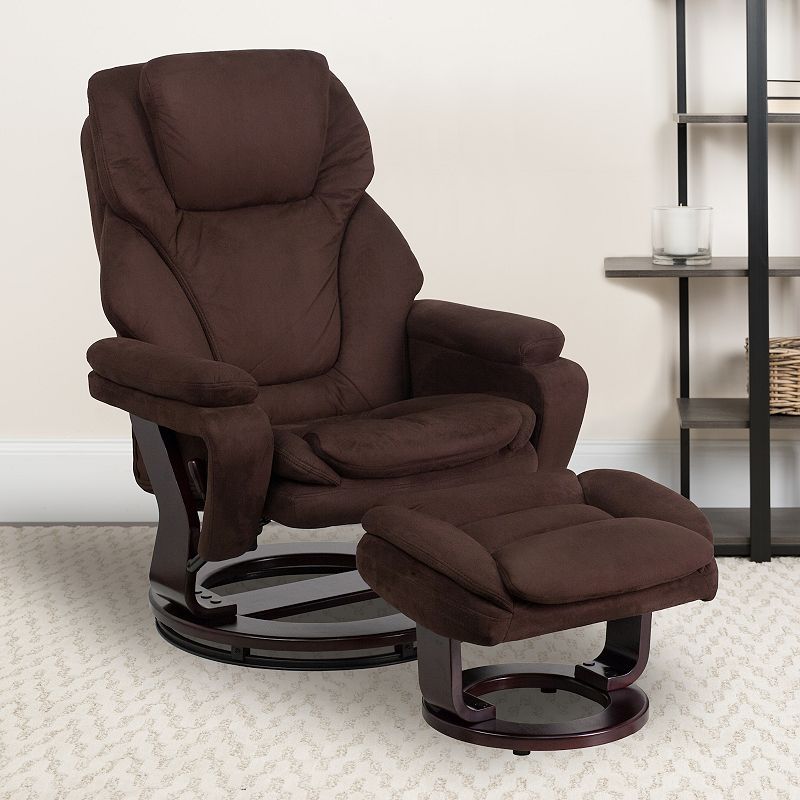 Flash Furniture Swivel Recliner and Ottoman 2-piece Set