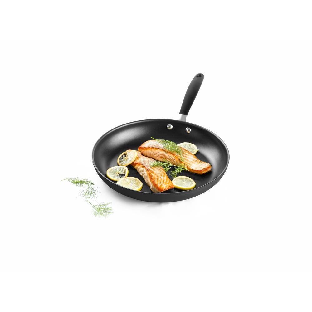 OXO Good Grips 12 in. Hard-Anodized Aluminum Ceramic Nonstick Frying Pan in Black with Comfort Grip Handle CW000957-003