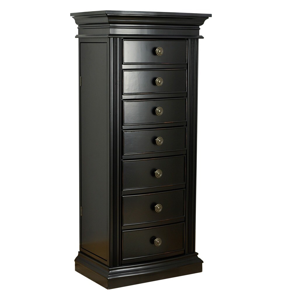 Hives and Honey Landry Distressed Black Jewelry Armoire - - 11193219