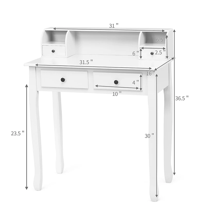 Removable Floating Organizer 2-Tier Mission Home Computer Vanity Desk