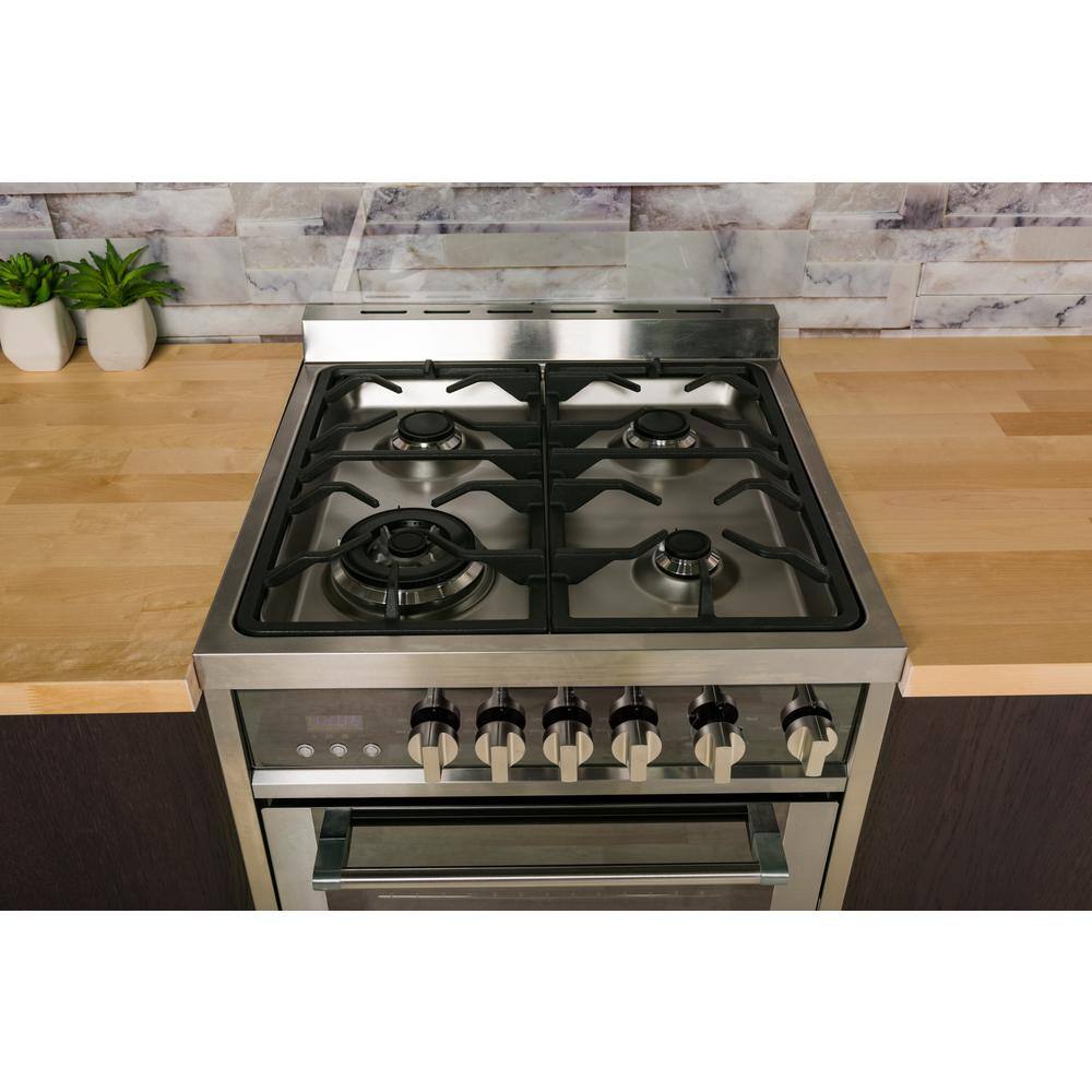 Magic Chef 24 in. 4 Burner Freestanding Gas Range in Stainless Steel MCSRG24S2