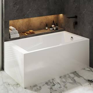 Swiss Madison Claire 60 in. Acrylic Right-Hand Drain Rectangular Alcove Bathtub in Glossy White SM-AB571