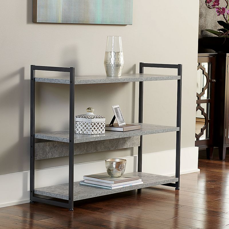 Household Essentials Faux-Concrete 3-Tier Wide Shelf