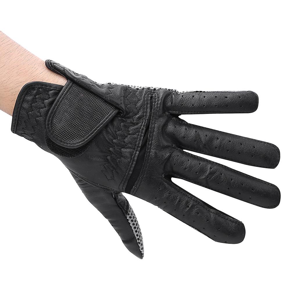 1 Pcs Black Artificial Sheepskin Men Non-slip Soft Breathable Golf Gloves Golfing Glove Accessoriesleft Hand 26