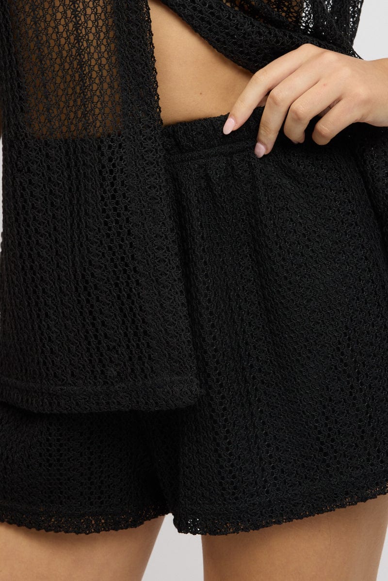 Black Shorts Elasticated Waist