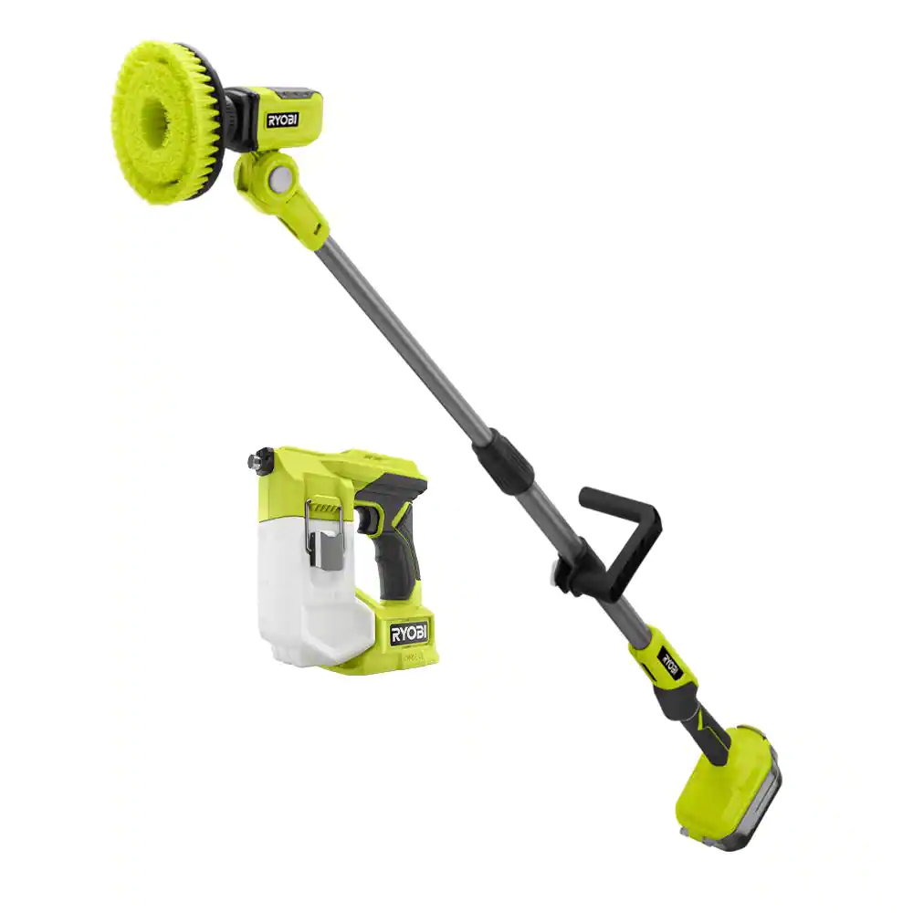 Ryobi ONE+ 18v Cordless Telescoping Power Scrubber With Cordless Handheld Sprayer (Tools Only)