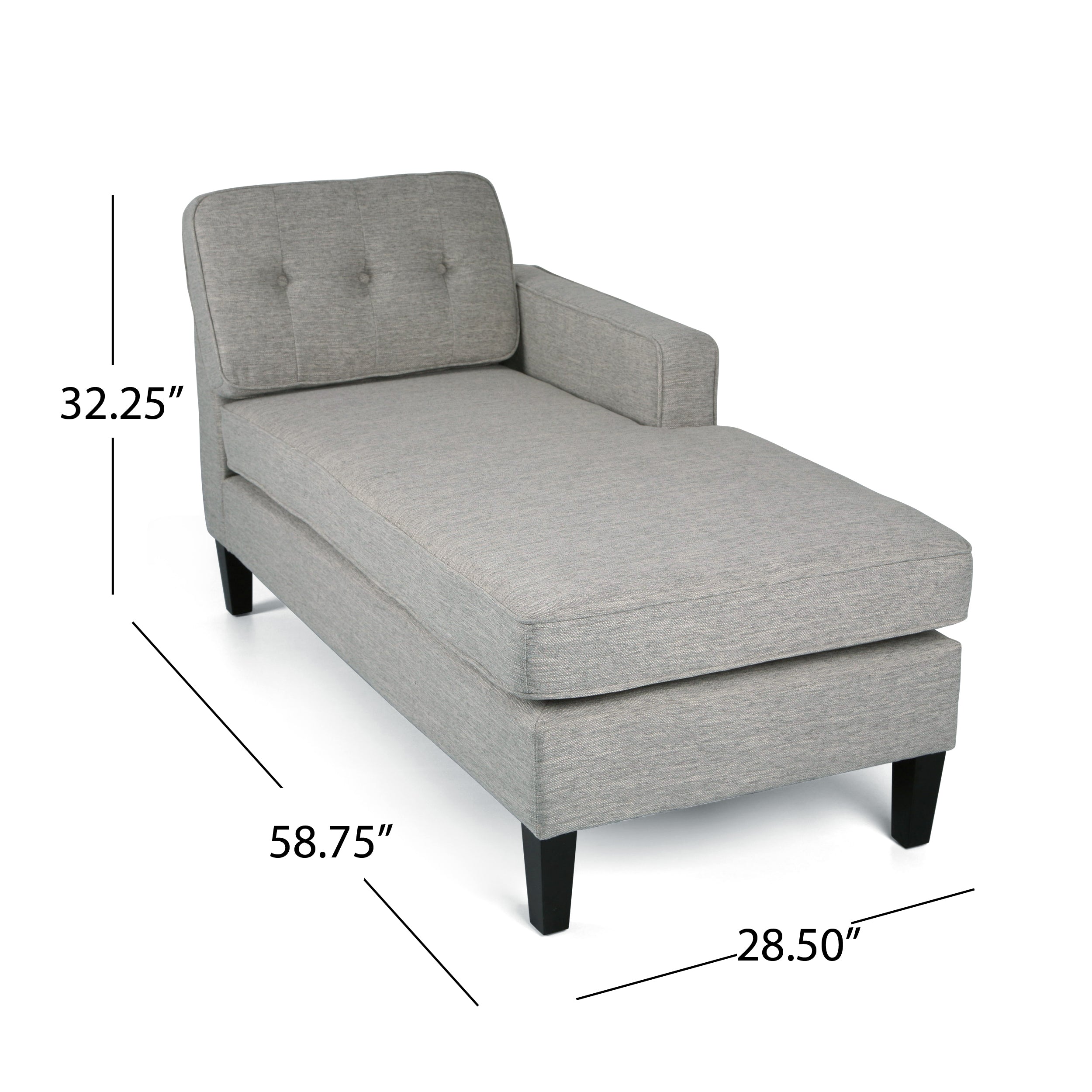 Grace Contemporary Fabric Chaise Daybed with Button Accents