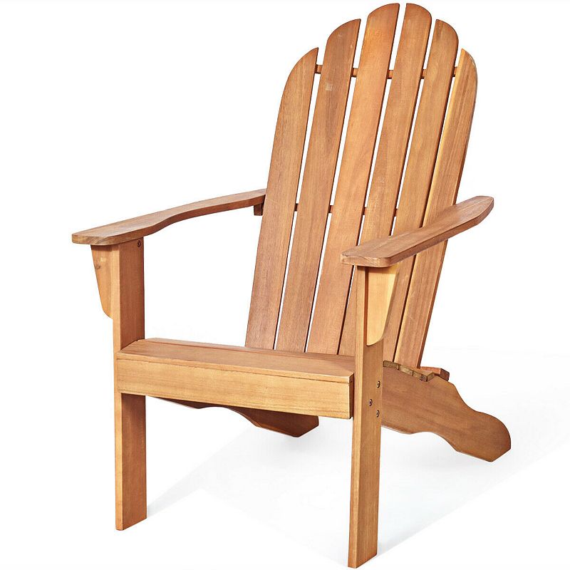 Acacia Wood Outdoor Adirondack Chair with Ergonomic Design