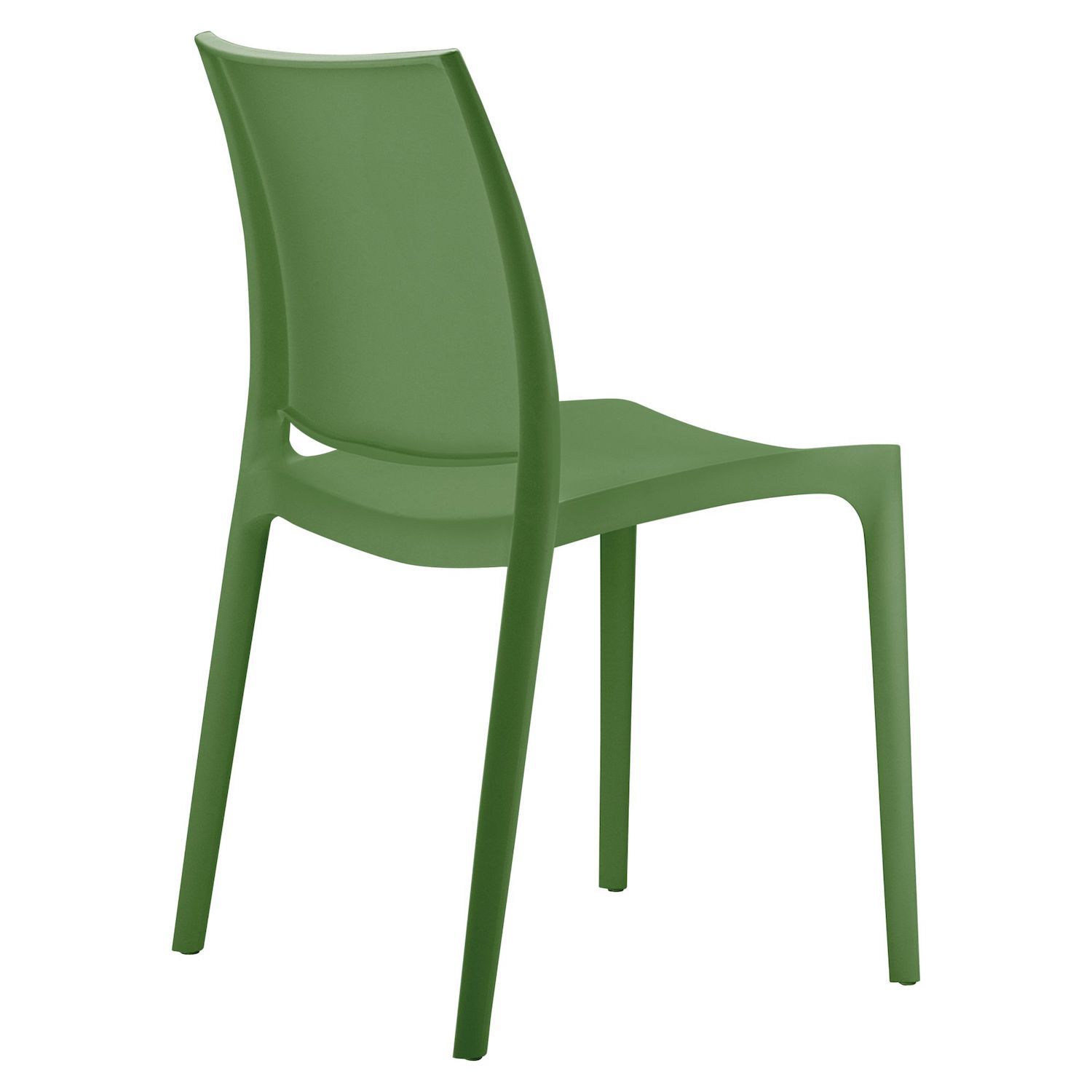 32 Olive Green Resin Solid Weather Resistant Outdoor Dining Chair