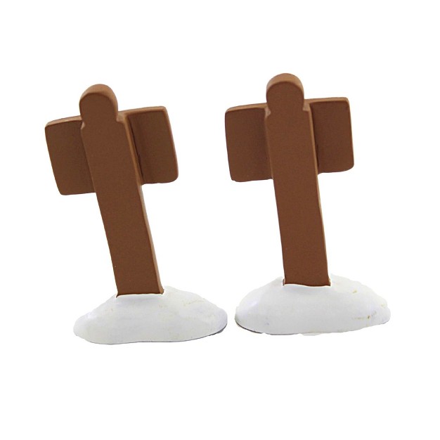 Department 56 Accessory Gingerbread Christmas Signs One Accessory Set Of 2 2 Inches Village Christmas 6009792 Resin White