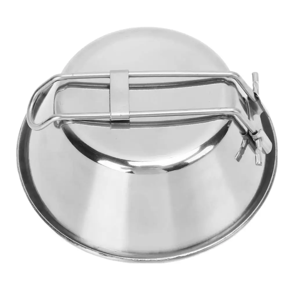 Picnic Outdoor Hiking Cooking Pot Lightweight Stainless Steel Camping Bowl Sierra Cup with Foldable Handle