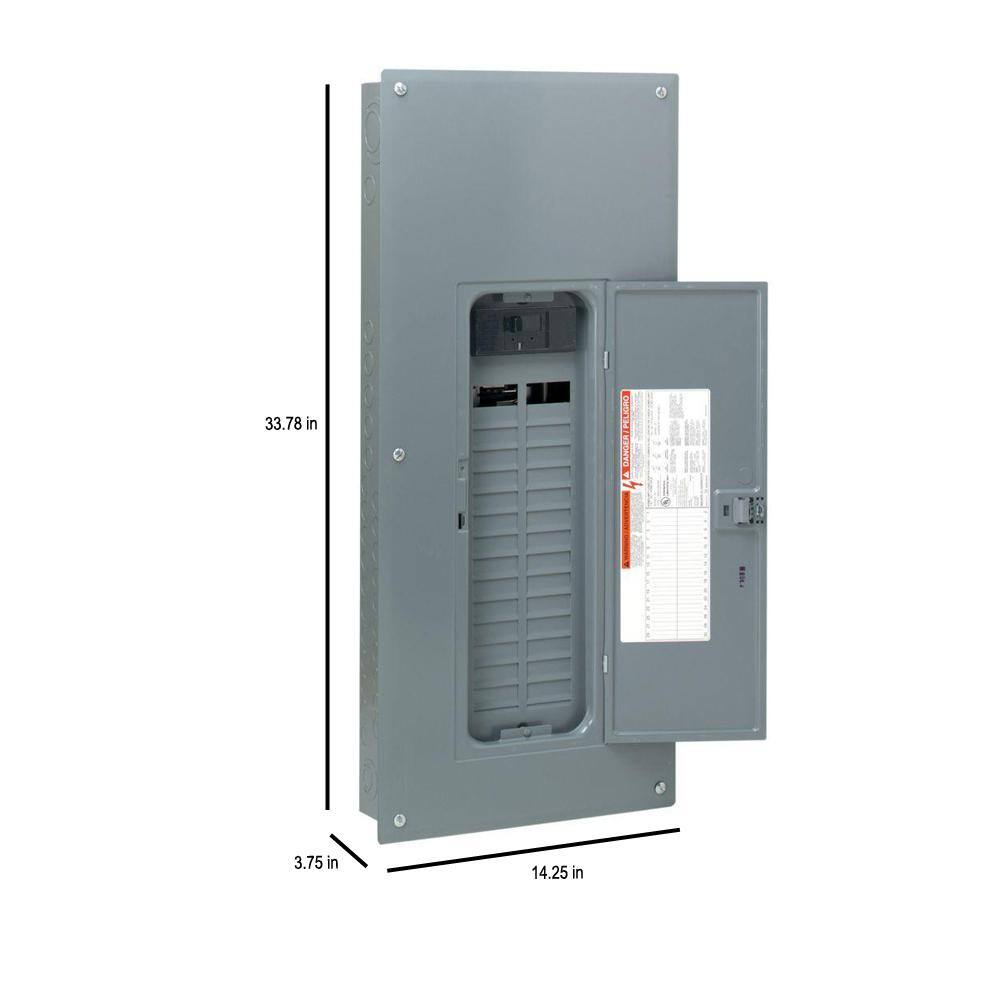 Square D Homeline 200 Amp 30-Space 60-Circuit Indoor Main Breaker Plug-On Neutral Load Center with Cover(HOM3060M200PCVP) HOM3060M200PCVP